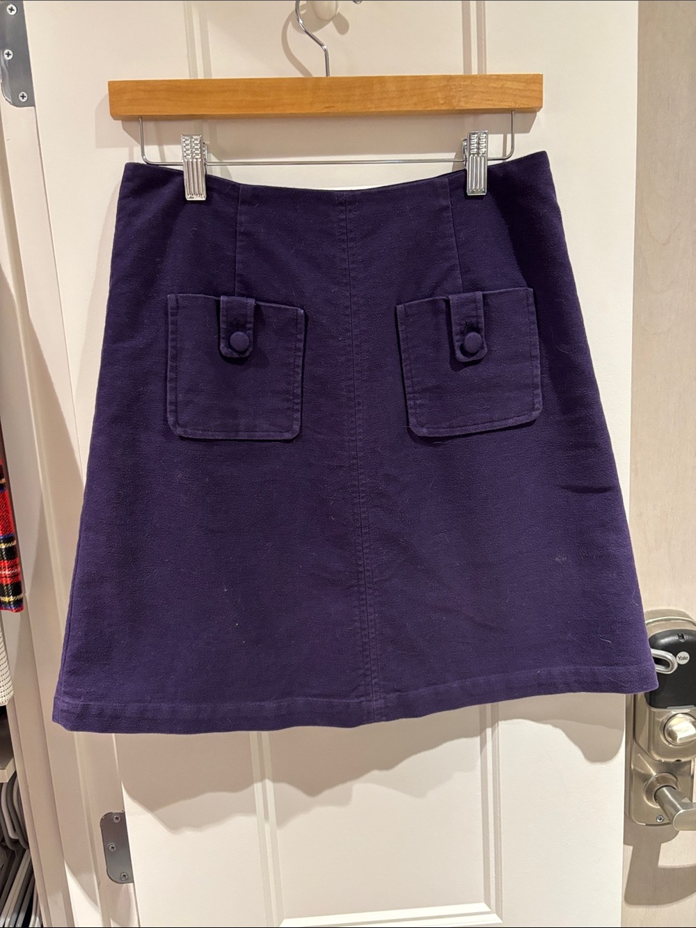 Boden Deep Purple A-Line Skirt with Front Pockets